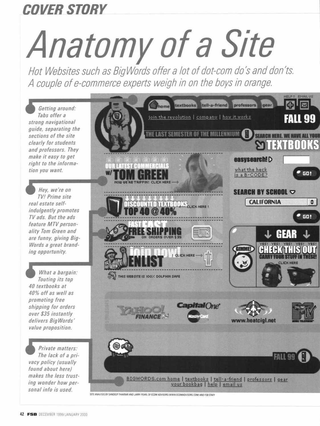 Fortune Small Business Anatomy of a Site article page 42